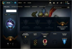 Conta unranked com 155 champs e 230 skins + 4 Vitoriosas - League of Legends LOL