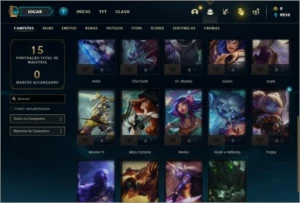 Conta platina 4 com 2 skins e 24 champs SEM EMAIL VERIFICADO - League of Legends LOL