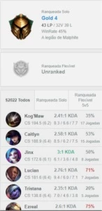 conta no gold mmr boa pra smurfar! - League of Legends LOL