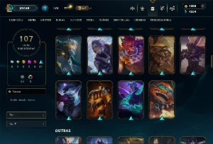 Conta Unranked com todos os Champs e 107 skins +2 Skin Raras - League of Legends LOL