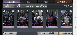 Conta Injustice 1 Mobile Todos os Batman disponíveis