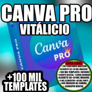 Canva Pro Premium + Bonus pack100 Mil Arte editavel no Canva