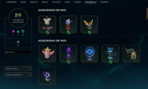 Conta Platina 1, 837 skins ,259 cromas , 1789 RP la - League of Legends LOL