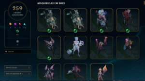 Conta Platina 1, 837 skins ,259 cromas , 1789 RP la - League of Legends LOL