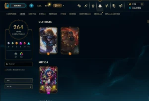 Ouro 2 com TODOS os Champs e 264 Skins ( TOP / SUP / JG ) - League of Legends LOL