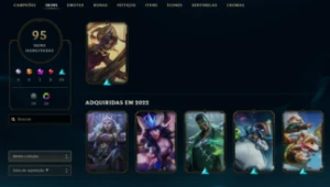 LOL - 95 Skins - ESMERALDA - 155 Campeões - Nunca tomou BAN - League of Legends