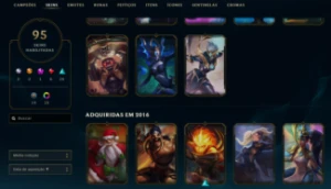 LOL - 95 Skins - ESMERALDA - 155 Campeões - Nunca tomou BAN - League of Legends