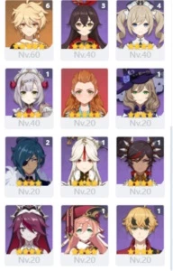 GENSHIN AR 55 - 8 CHARACTERS 5* - 2 WEAPONS 5* - Genshin Impact