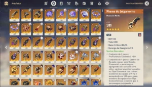 25 Tier 5 + 12 Armas Tier 5 (FORA AS CONSTELAÇÃO) - Genshin Impact