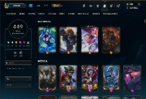 Ouro 1 com TODOS os Champs e 449 Skins ( Nivel 1403 ) - League of Legends LOL