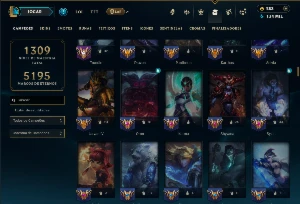 Ouro 1 com TODOS os Champs e 449 Skins ( Nivel 1403 ) - League of Legends LOL