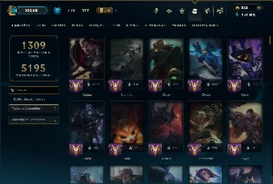 Ouro 1 com TODOS os Champs e 449 Skins ( Nivel 1403 ) - League of Legends LOL