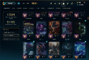 Ouro 1 com TODOS os Champs e 449 Skins ( Nivel 1403 ) - League of Legends LOL