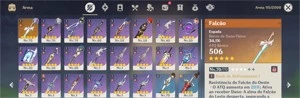 Conta Ar 46,Ganyu,Zhongli,Venti e Vários T5 e Falcão(Promo!) - Genshin Impact