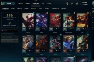 Conta com todos os campeões, muitas skins e fragmentos - League of Legends LOL