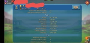 2 Contas Lords Mobile 194M de poder e uma 12M de poder