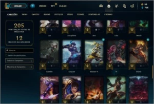 Conta unranked com 23 Skins e 66 Champs (Ex Platina) - League of Legends LOL