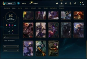 Conta unranked com 23 Skins e 66 Champs (Ex Platina) - League of Legends LOL