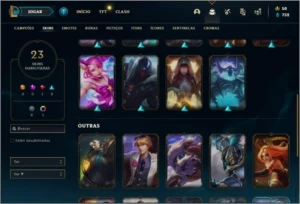 Conta unranked com 23 Skins e 66 Champs (Ex Platina) - League of Legends LOL