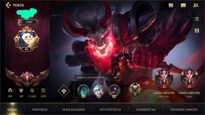 49 SKINS; 3K WILD CORES; UNICO DONO; 450 PDL; 58% Win Rate - League of Legends: Wild Rift LOL WR