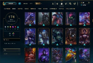 Bronze 3 com TODOS os champs e 174 Skins ( Nivel 606 ) - League of Legends LOL