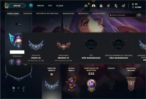 Conta bronze 4 com TODOS os champs e 253 Skins (3 Ultimates) - League of Legends LOL