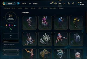 Conta bronze 4 com TODOS os champs e 253 Skins (3 Ultimates) - League of Legends LOL