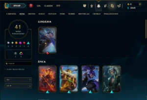 Unranked com 70 Champs e 41 Skins - League of Legends LOL