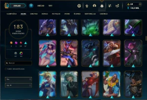 Diamante 3 com TODOS os champs e 183 Skins + 10 Vitoriosas - League of Legends LOL