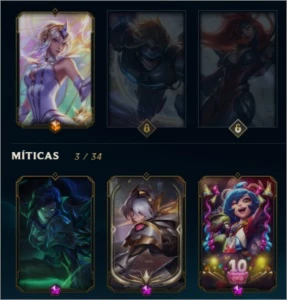 Conta Ouro 3 232 skins, 177 ícones, quase todos campeões - League of Legends LOL