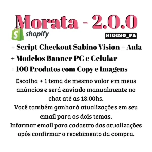 Tema Shopify Morata + Atualizações E Brindes - Outros