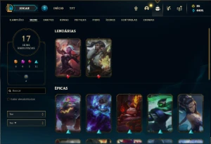 Conta Unranked com 35 Champs e 17 Skins - League of Legends LOL