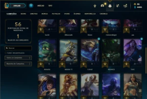 Conta Unranked com 35 Champs e 17 Skins - League of Legends LOL