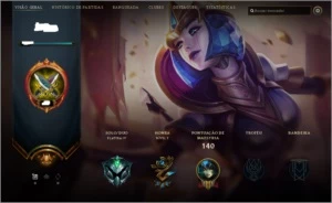 CONTA PLATINA 4 - 34 CAMPEÕES - 4 SKINS - League of Legends LOL