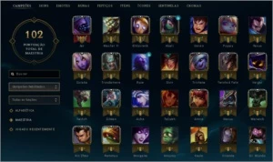 CONTA PLATINA 4 - 34 CAMPEÕES - 4 SKINS - League of Legends LOL