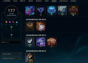 Conta League of Legends Full Acesso - 76 Champs e 42 Skins LOL