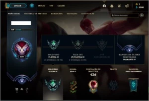 Conta platina 3 nas duas filas com 155 champs e 135 skins - League of Legends LOL