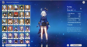 Conta Genshin Impact AR 57 - 16 personagens 5* - 7 armas 5*
