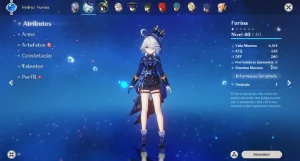 Conta Genshin Impact AR 57 - 16 personagens 5* - 7 armas 5*