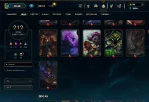 Bronze 2 com TODOS os champs e 212 Skins + 3 Ultimates - League of Legends LOL