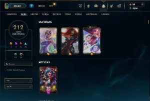 Bronze 2 com TODOS os champs e 212 Skins + 3 Ultimates - League of Legends LOL