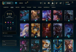 Bronze 2 com TODOS os champs e 212 Skins + 3 Ultimates - League of Legends LOL