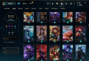 Bronze 2 com TODOS os champs e 212 Skins + 3 Ultimates - League of Legends LOL