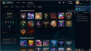 Conta D5 Season 6/7 - Borda D5 - 311 Skins - 250 ícones - League of Legends LOL