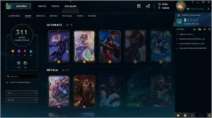 Conta D5 Season 6/7 - Borda D5 - 311 Skins - 250 ícones - League of Legends LOL