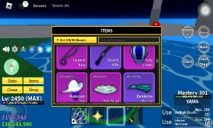 conta lvl max blox fruits com light awk GH Soul guitar - Roblox