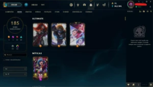 Conta LoL Platina I / Full Champs / Nível 408 / 185 Skins - League of Legends
