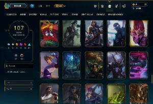 Ferro 4 com TODOS os Champs e 107 Skins - League of Legends LOL