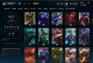 Ferro 4 com TODOS os Champs e 107 Skins - League of Legends LOL