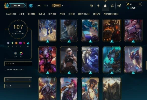 Ferro 4 com TODOS os Champs e 107 Skins - League of Legends LOL